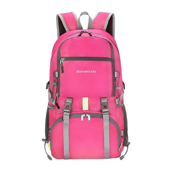 WEREWOLVES 20L Lightweight Hiking Backpack Packable Foldable + Whistle Pink NWOT main image 4